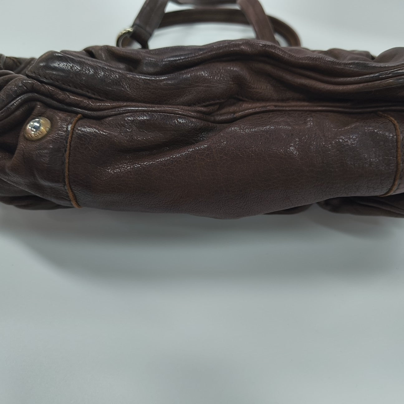 Calfskin Top Handle Bag Brown