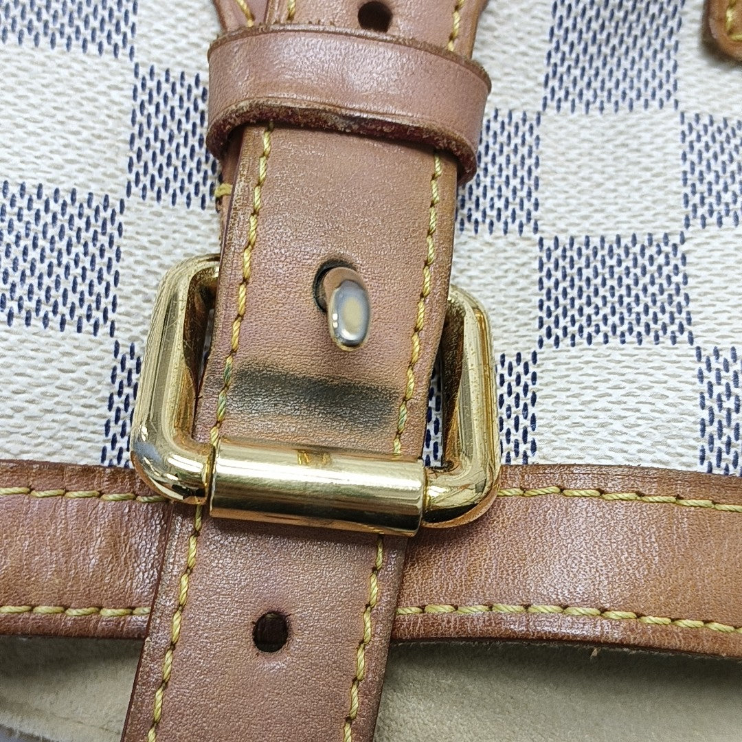 HAMPSTEAD MM Damier Azur Coated Canvas White