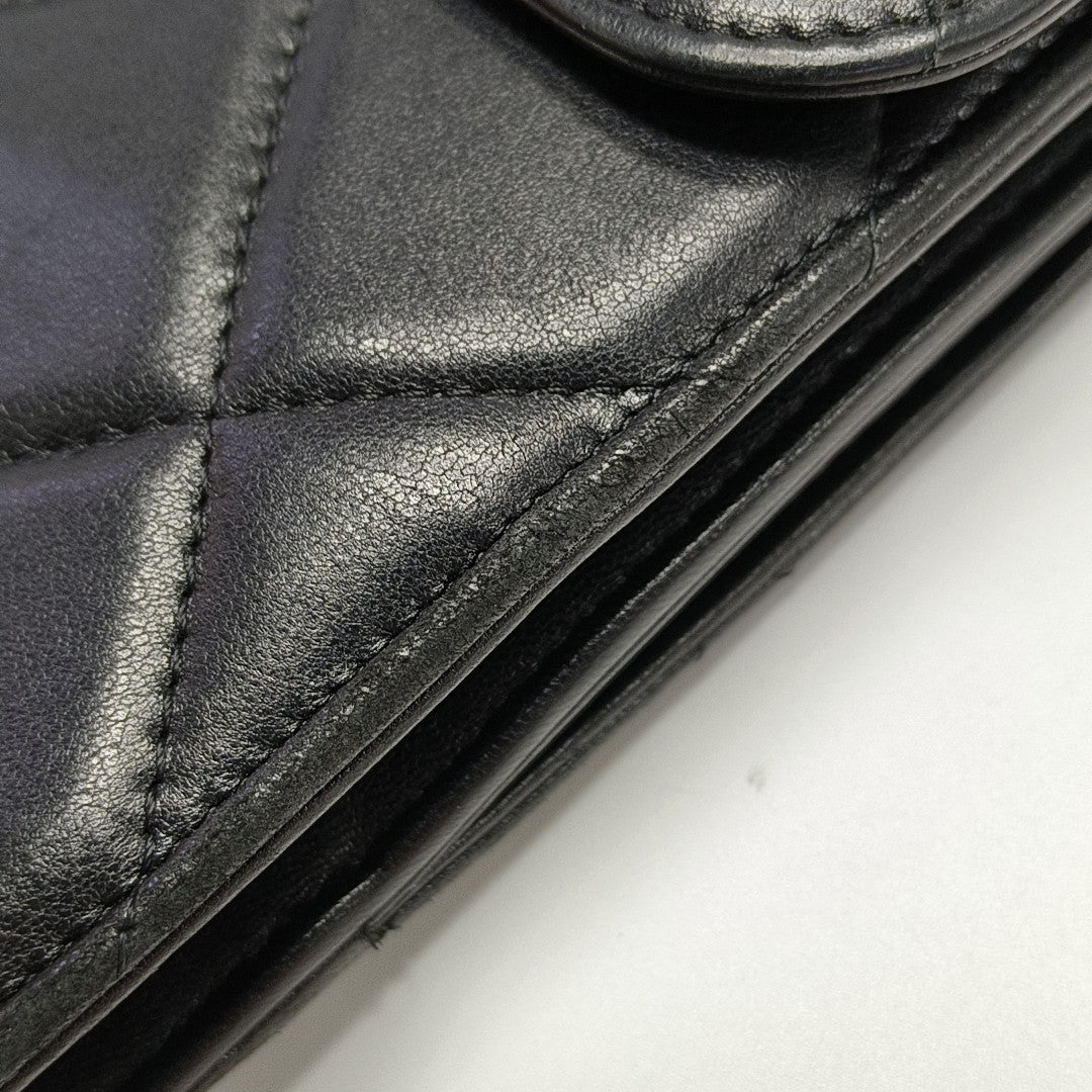 CHAIN INFINITY TOP HANDLE Quilted Lambskin Black
