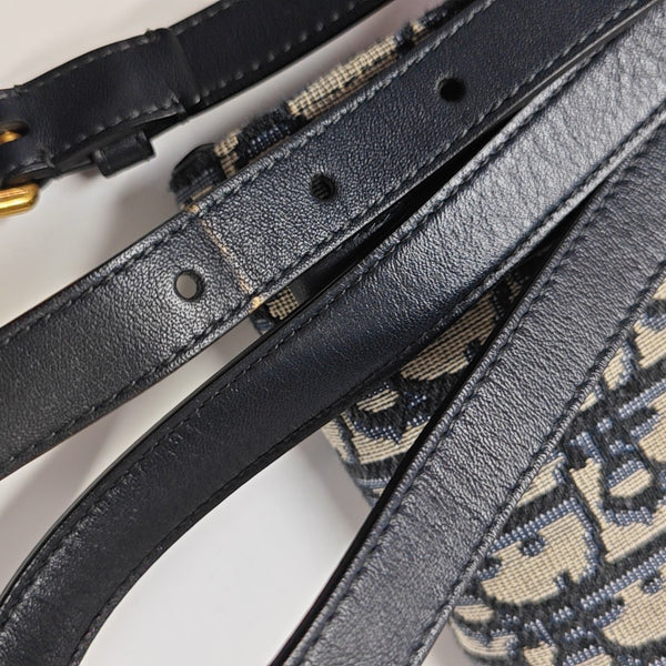 Saddle Mini Oblique Canvas Blue