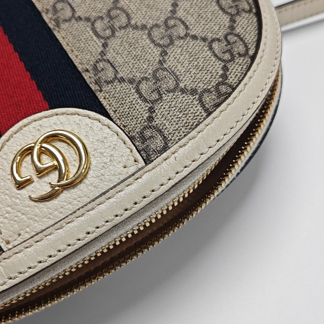Ophidia Small Monogram Coated Canvas Beige