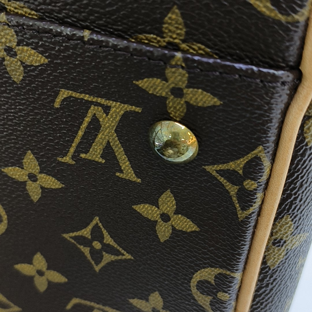 Monogram Coated Canvas Top Handle Bag Brown