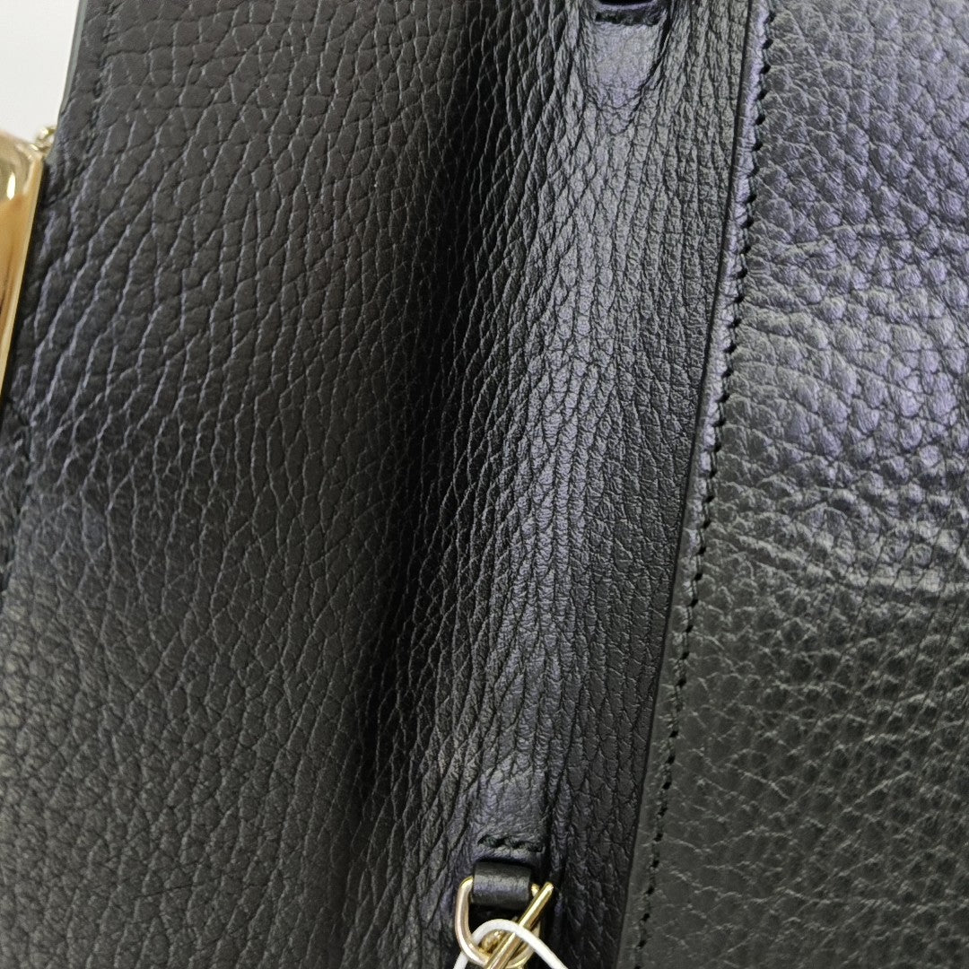 Interlocking G Small Calfskin Black