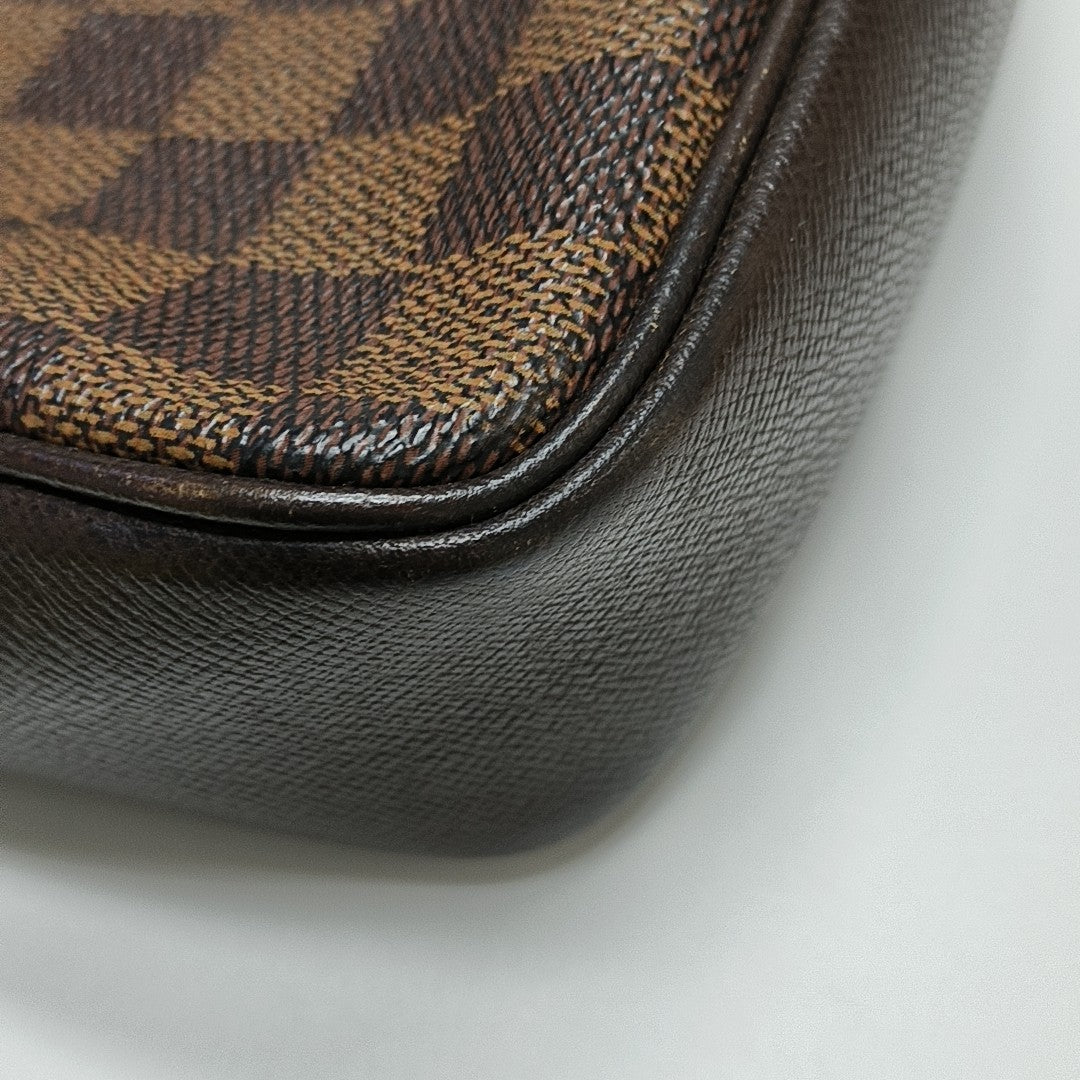 TROUSSE MAKE UP Damier Ebene Coated Canvas Brown