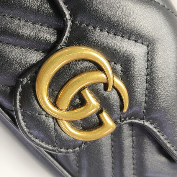 GG Marmont Mini Quilted Calfskin Black