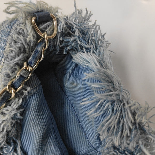 DRAWSTRING Quilted Denim Blue