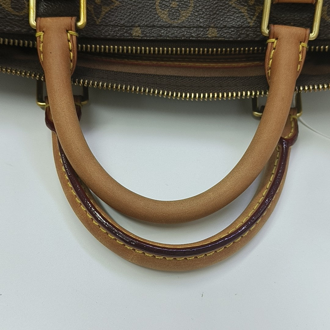 SPEEDY 30 Monogram Coated Canvas Brown