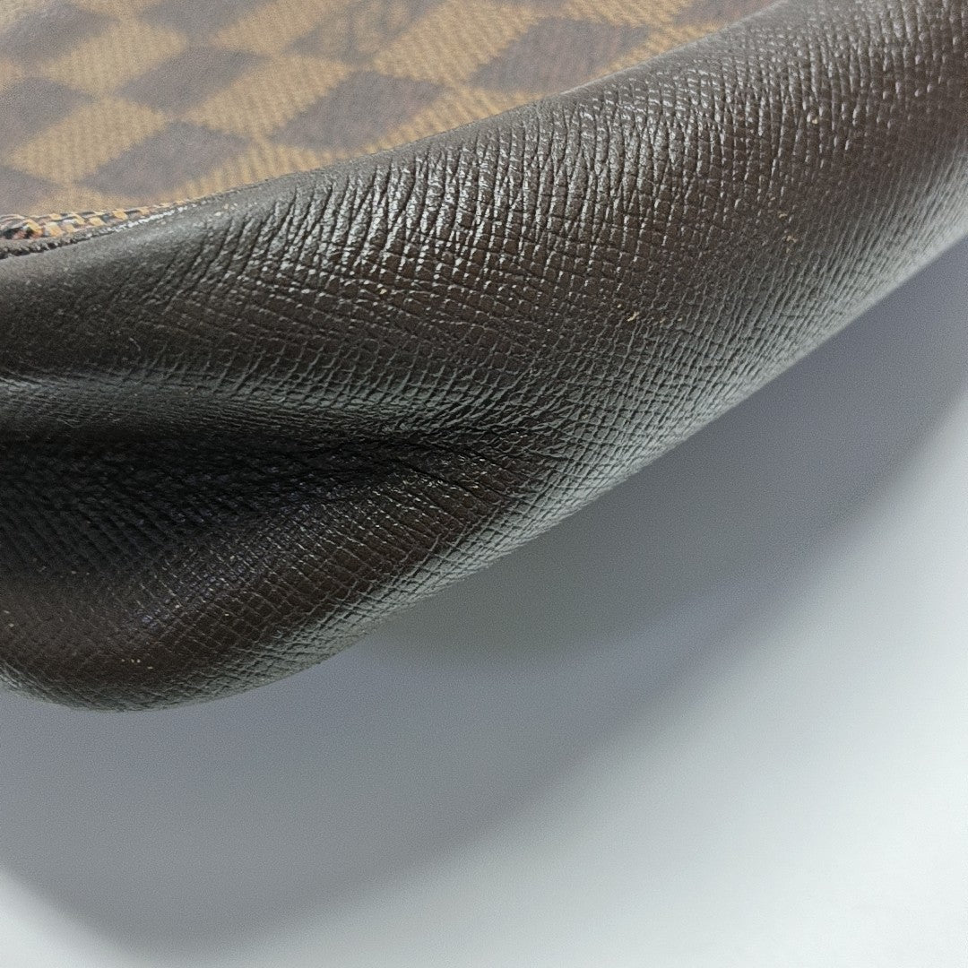TROUSSE MAKE UP Damier Ebene Coated Canvas Brown