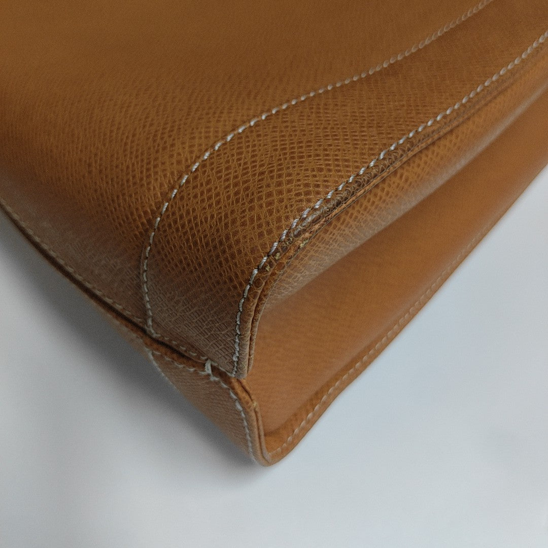 Calfskin Top Handle Bag Brown