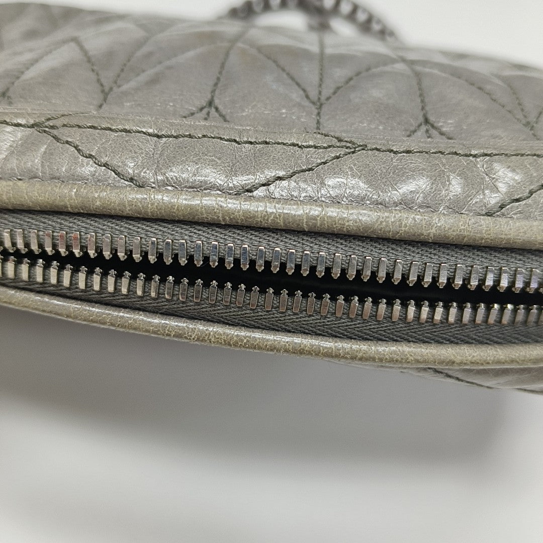 Quilted Lambskin Crossbody Bag Gray
