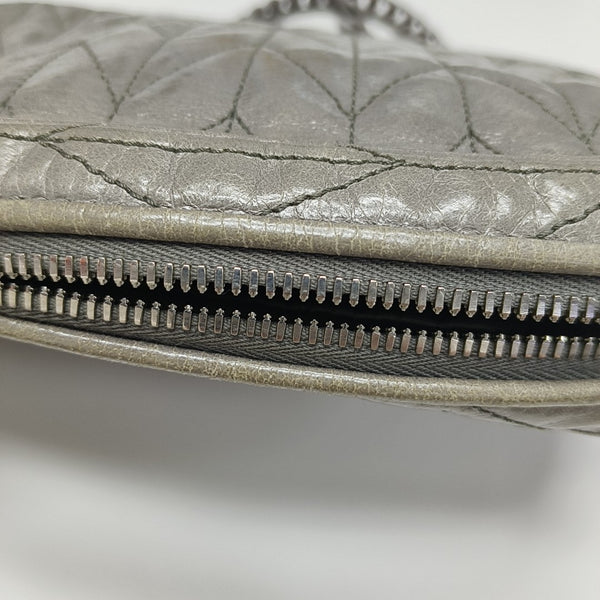 Quilted Lambskin Crossbody Bag Gray