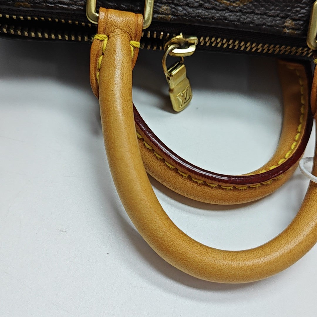 SPEEDY Nano Monogram Coated Canvas Brown