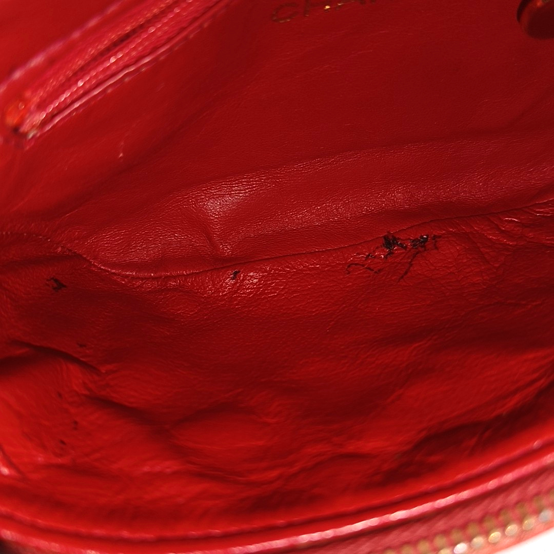 Quilted Grained Calfskin Red
