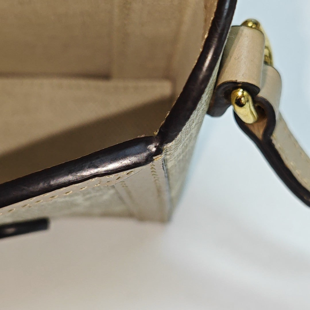 Horsebit 1955 Mini Monogram Coated Canvas Beige