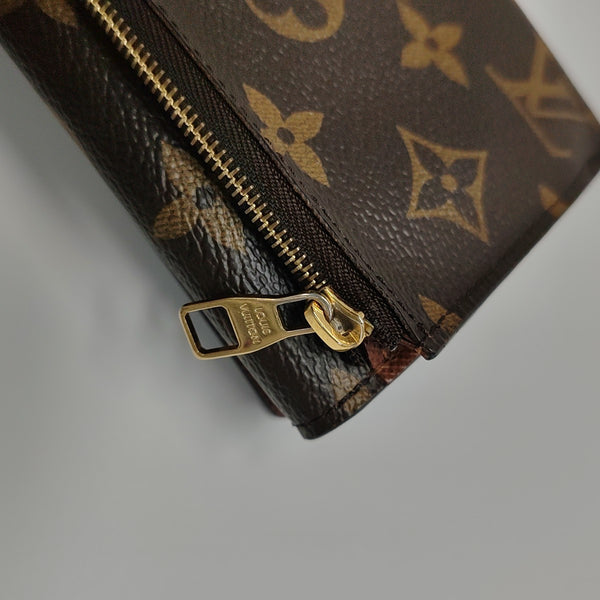ANAIS Monogram Coated Canvas Brown Wallet