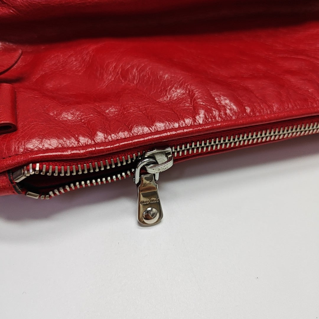 Calfskin Shoulder Bag Red