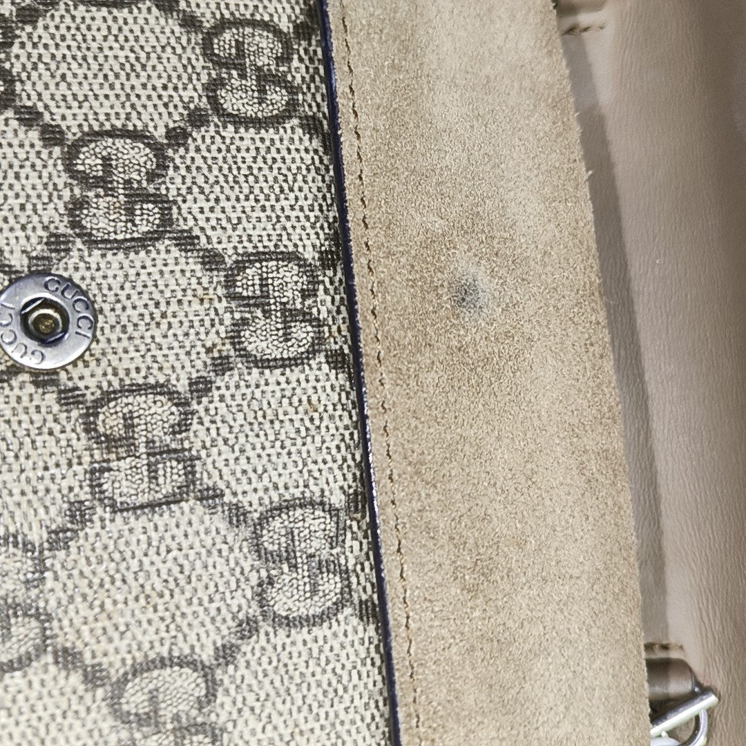 Dionysus Super Mini Monogram Coated Canvas Beige