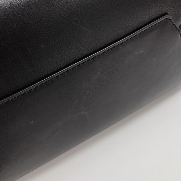 Calfskin Top Handle Bag Black