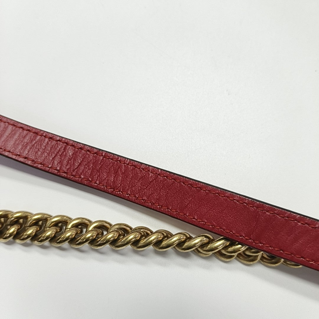 GG Marmont Small Quilted Calfskin Red