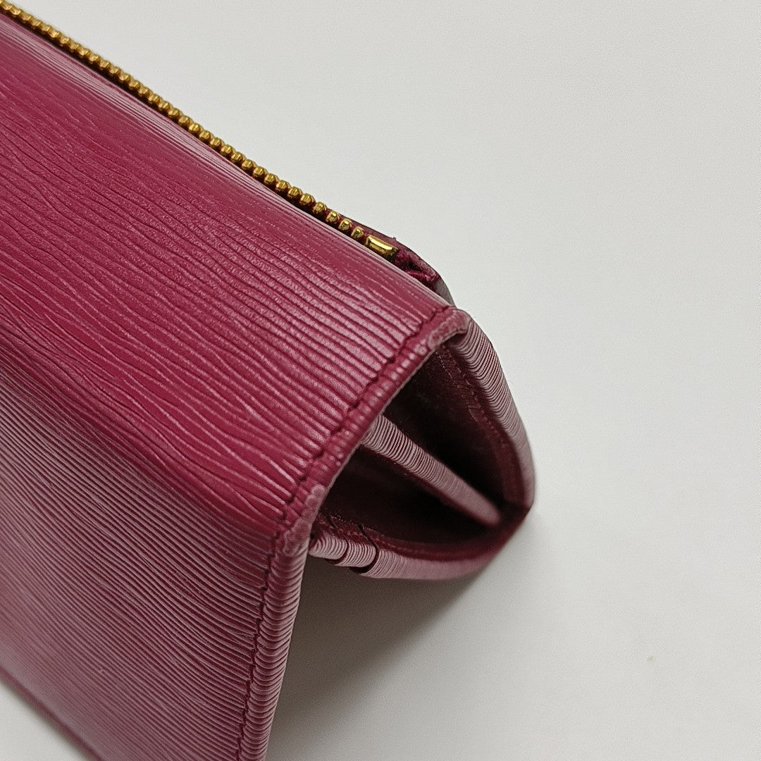 Fold Wallet Saffiano Calfskin Red Wallet