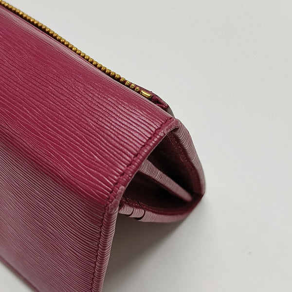 Fold Wallet Saffiano Calfskin Red Wallet