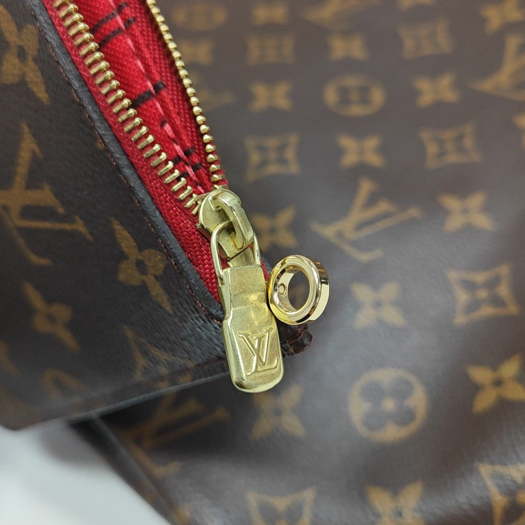 NEVERFULL MM Monogram Coated Canvas Brown