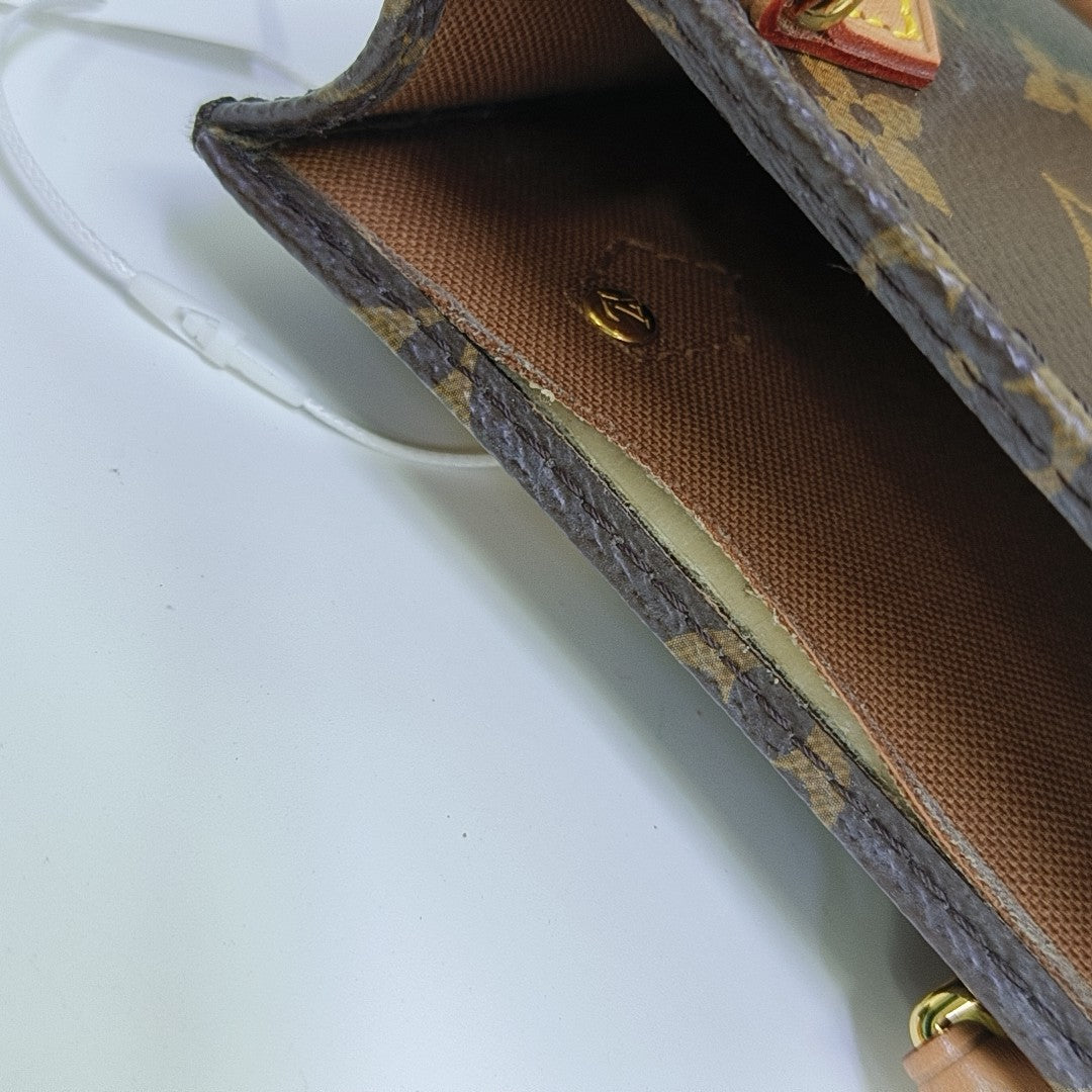 SAC PLAT Mini Monogram Coated Canvas Brown