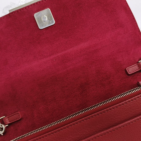 Tube Quilted Calfskin Red
