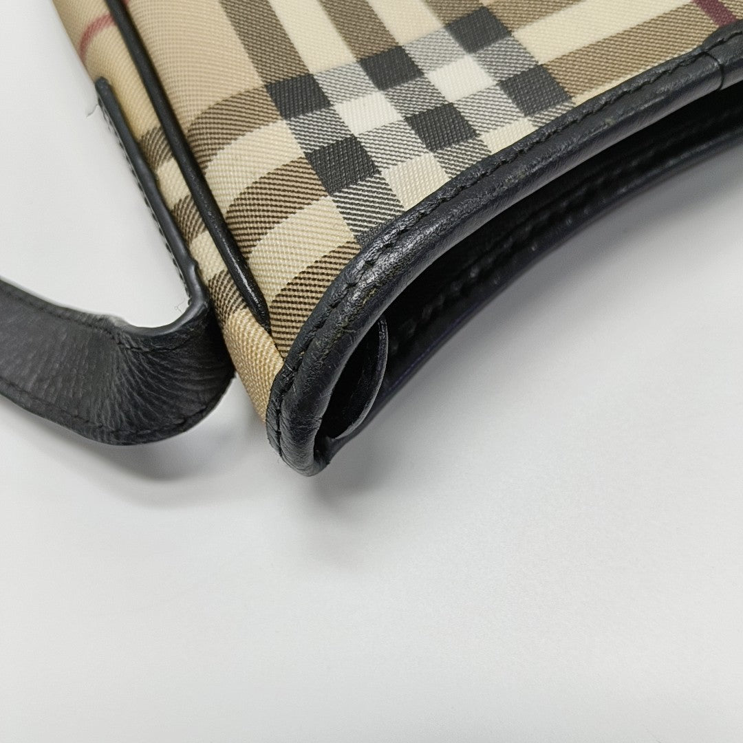 Coated Canvas Shoulder Bag Beige