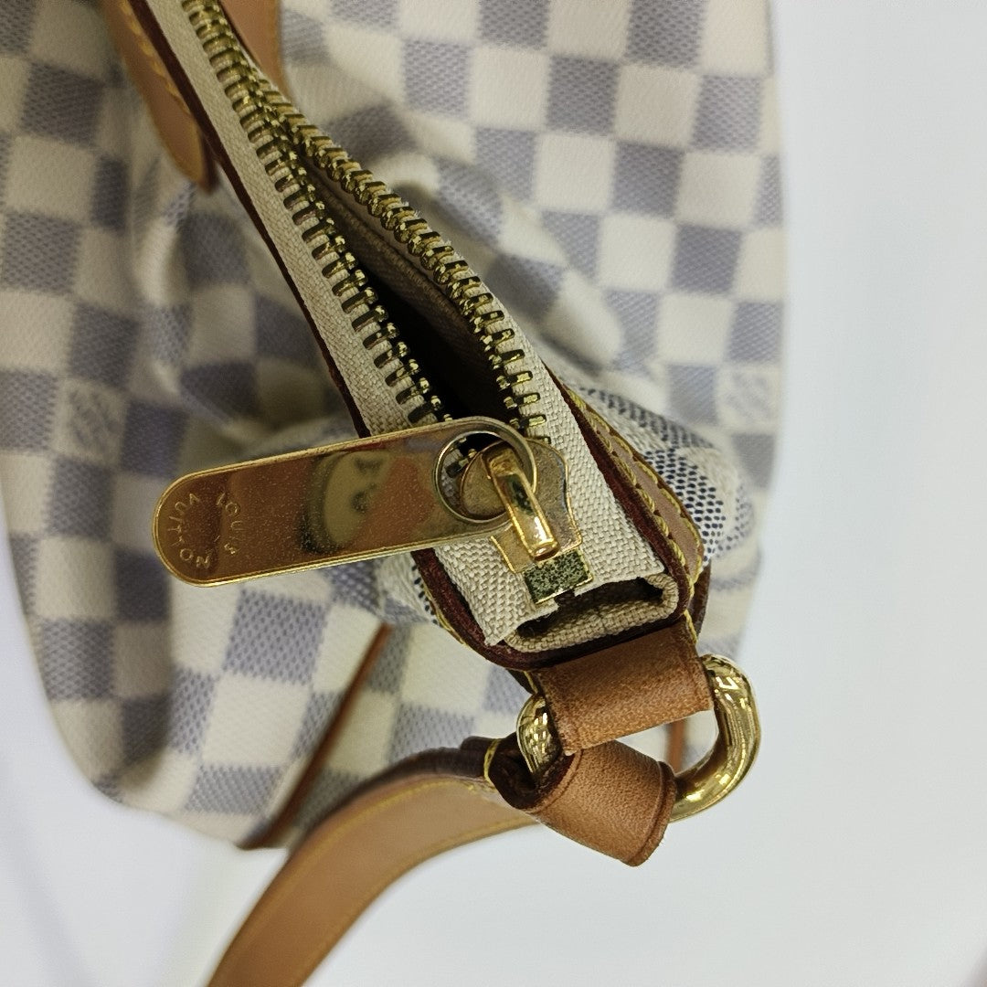 SIRACUSA MM Damier Azur Coated Canvas White
