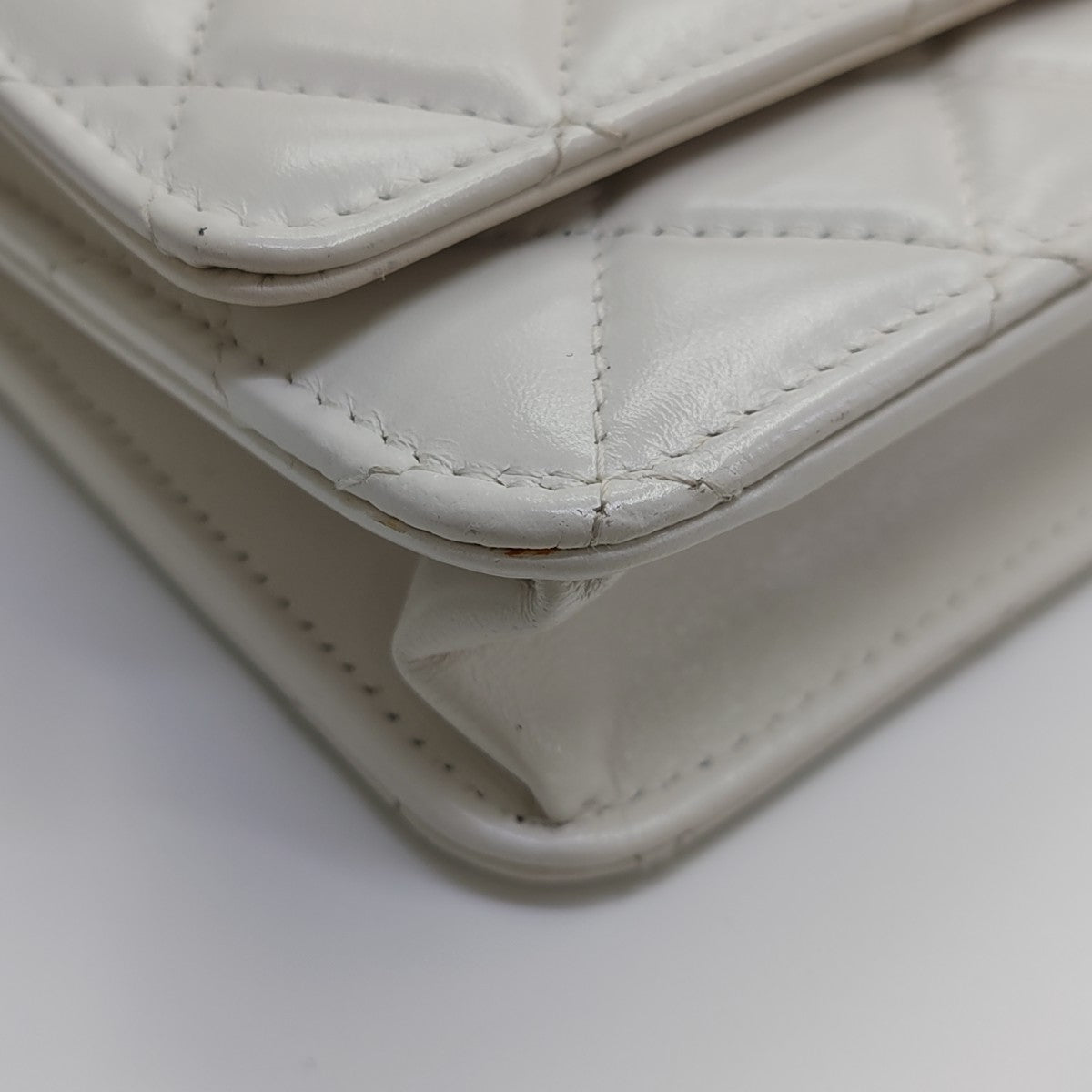 Quilted Calfskin Shoulder Bag White