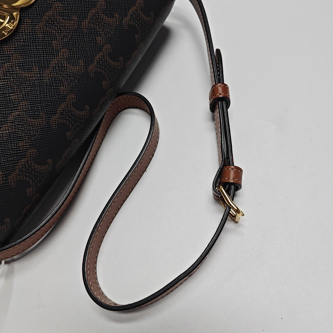 TRIOMPHE Small Coated Canvas Brown