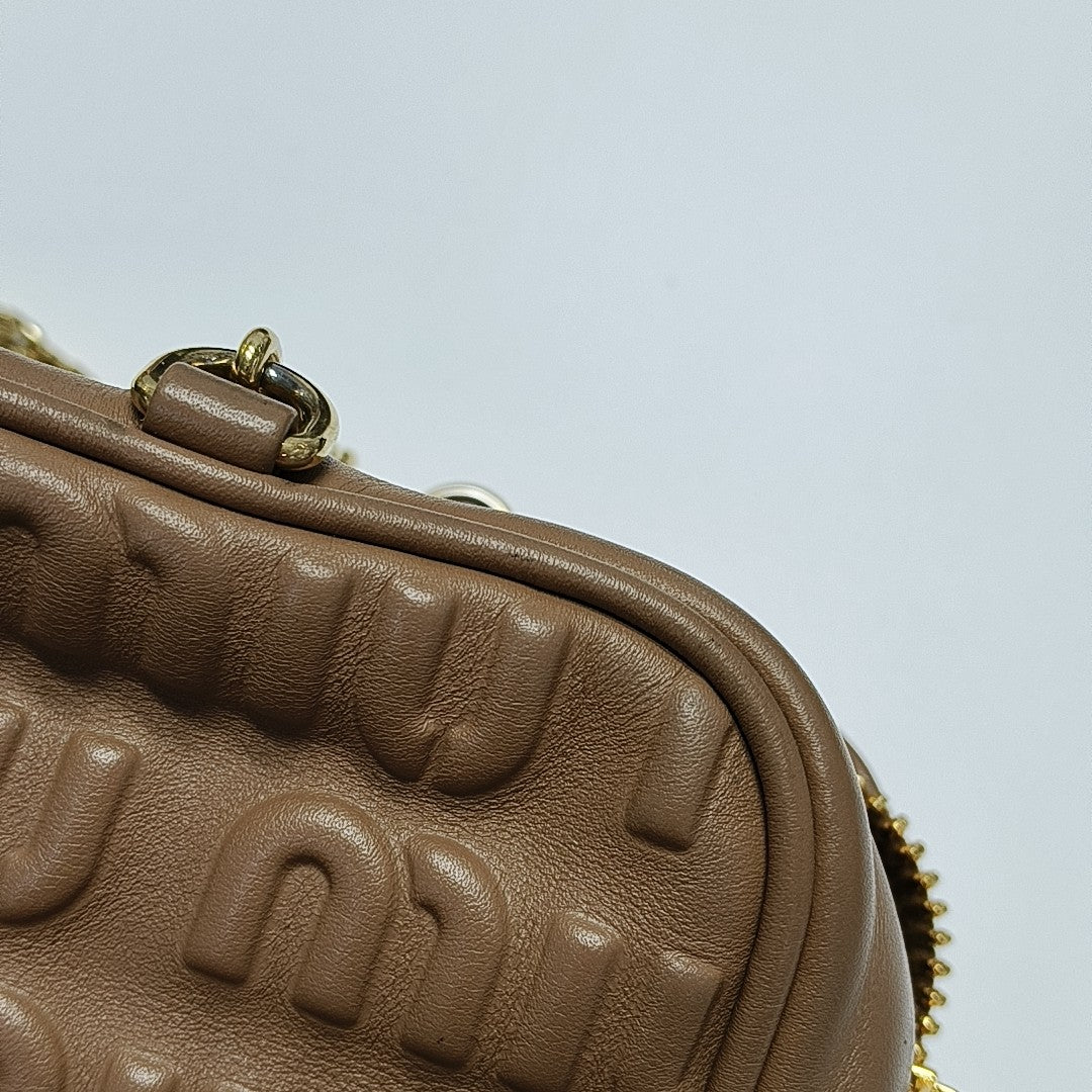 Calfskin Top Handle Bag Brown
