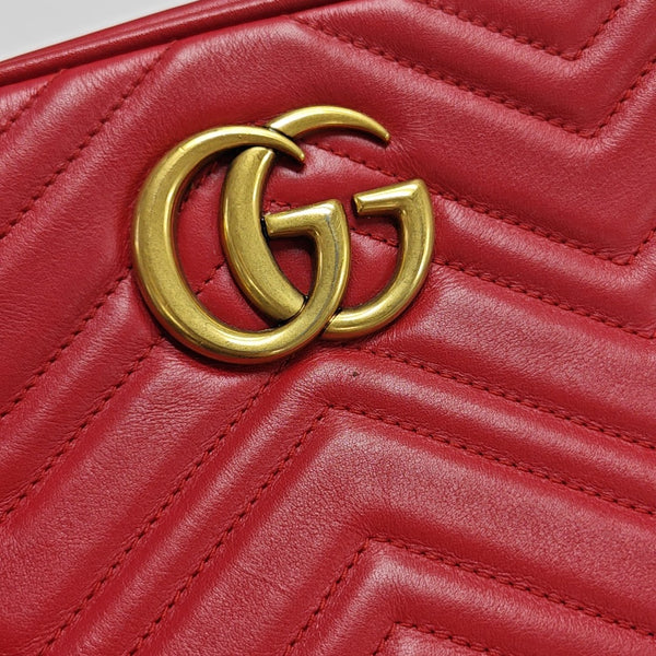 GG Marmont Small Quilted Calfskin Red
