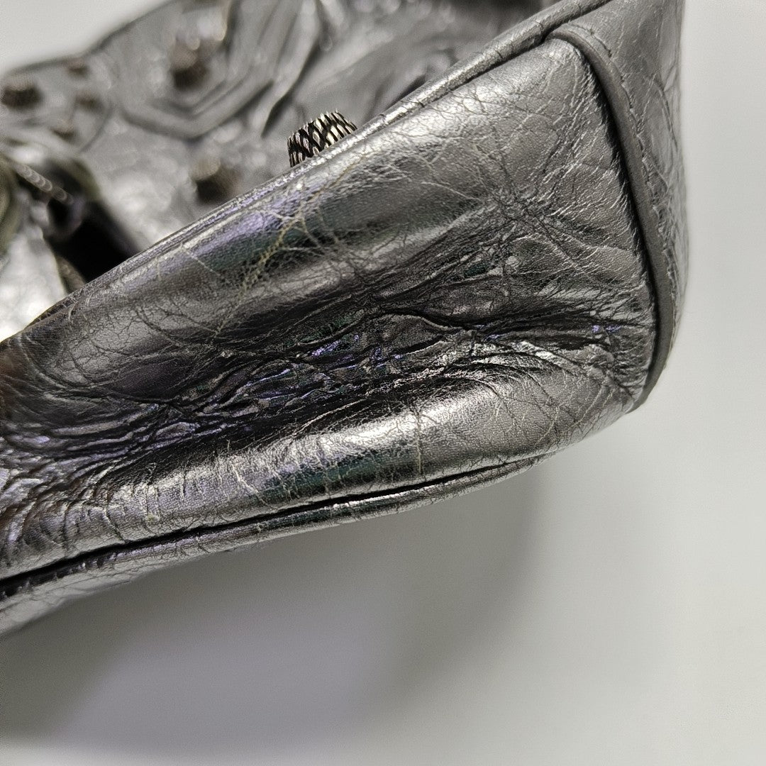 Le Cagole Mini Lambskin Silver