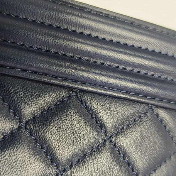 BOY CHANEL Medium Quilted Calfskin Blue