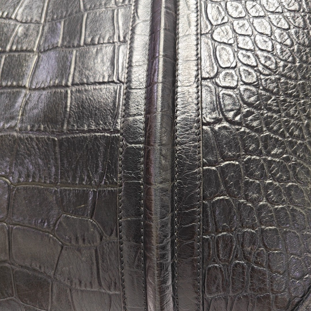 Calfskin Top Handle Bag Black