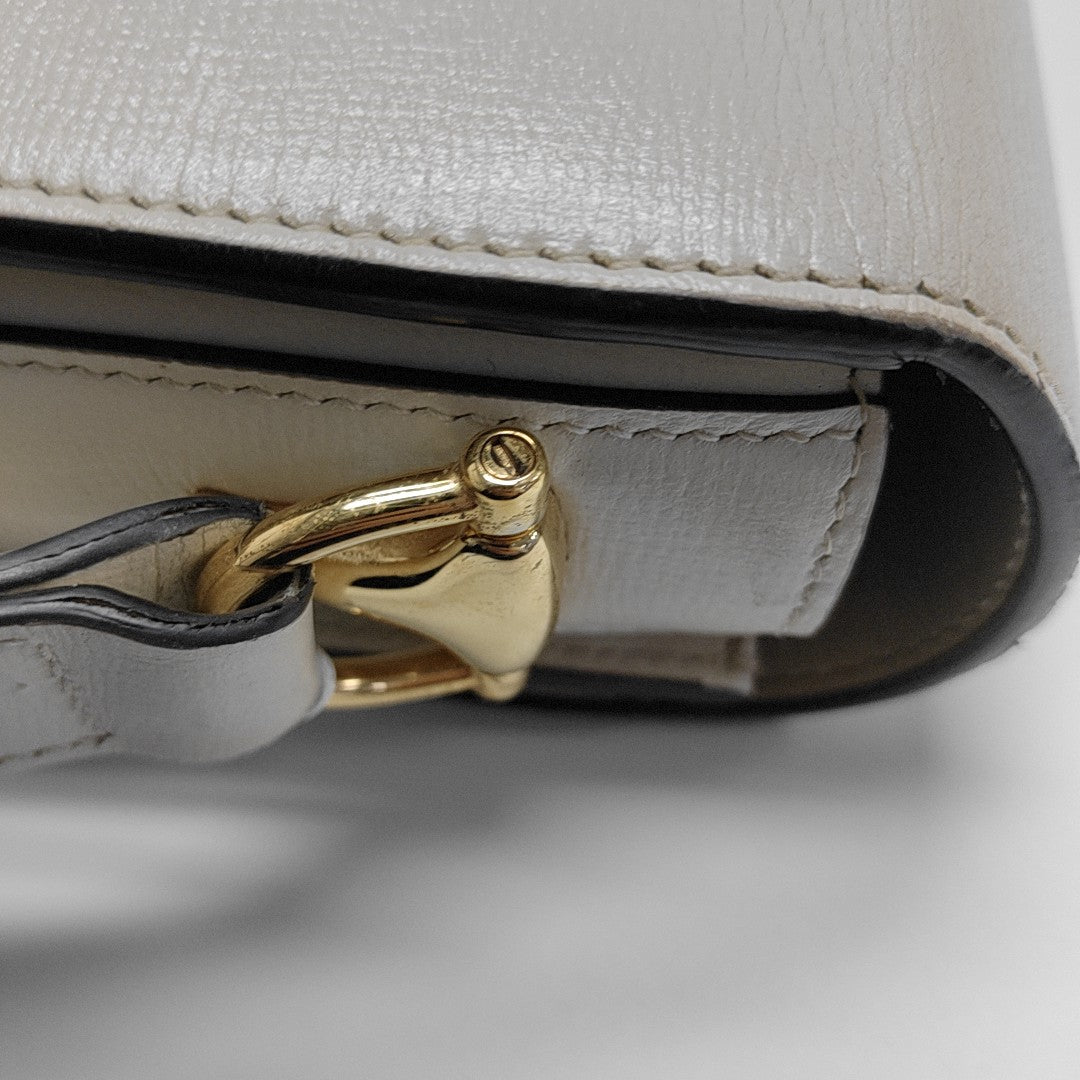 Authenticated pre-owned  Horsebit 1955 Small Calfskin White - Shoulder Bag at Looply