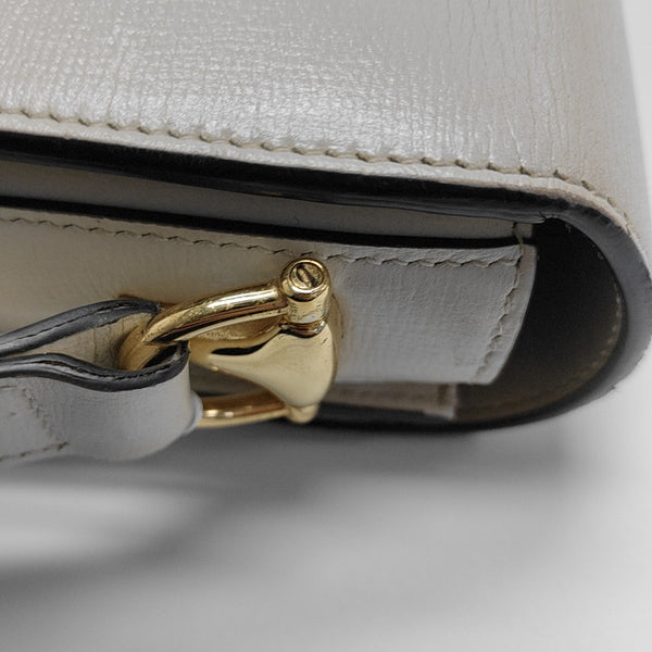 Authenticated pre-owned  Horsebit 1955 Small Calfskin White - Shoulder Bag at Looply