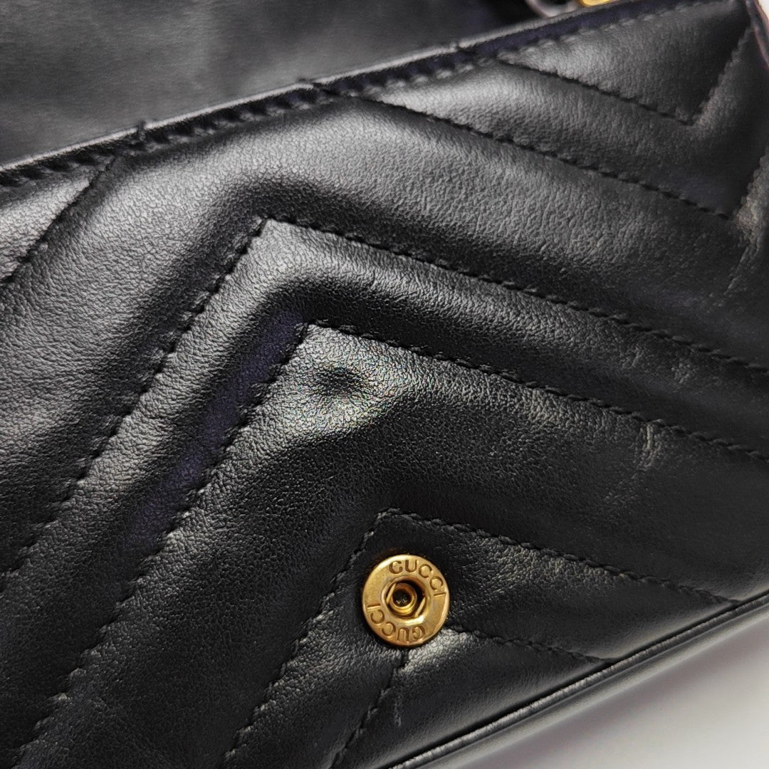 GG Marmont Mini Quilted Calfskin Black