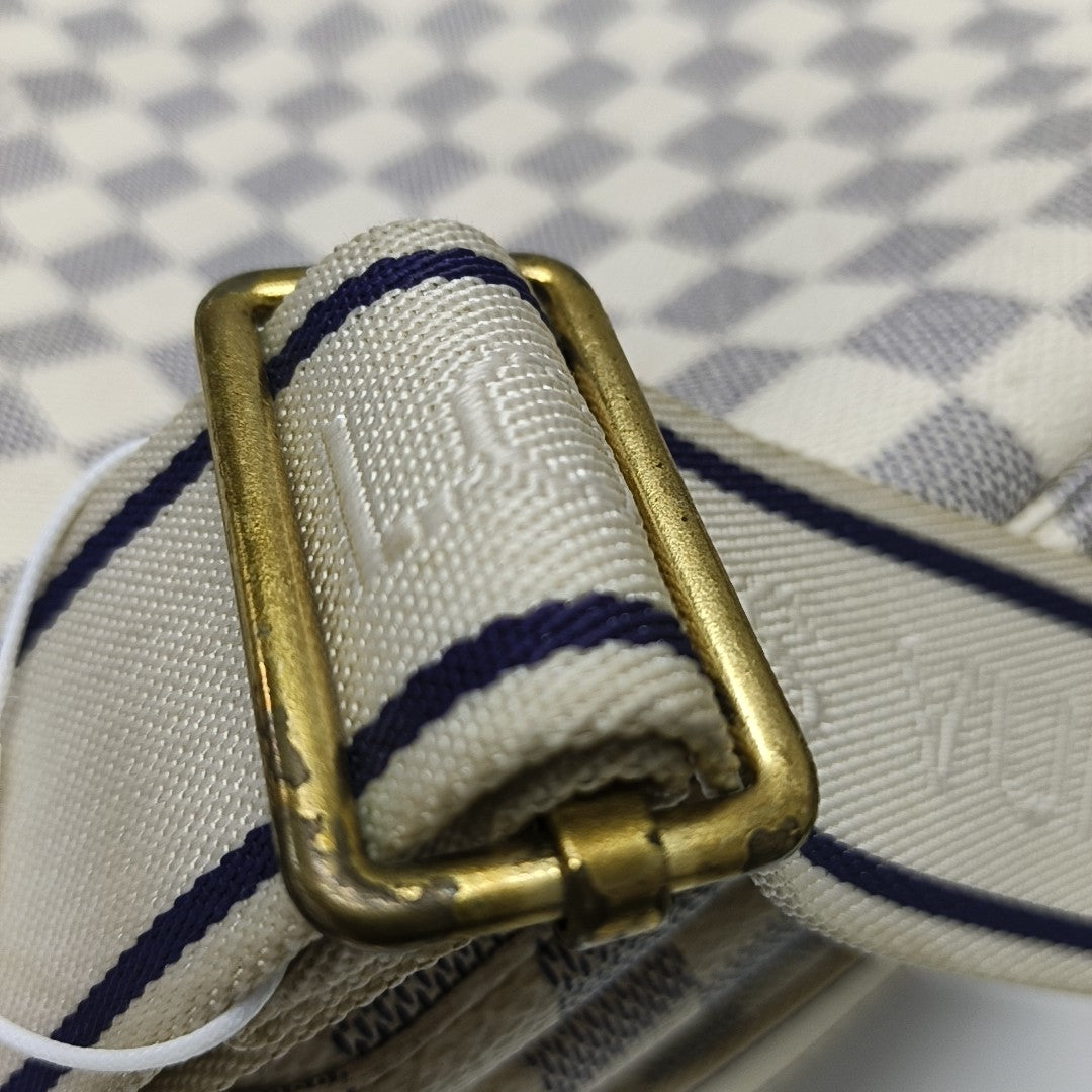 NAVIGLIO Damier Azur Coated Canvas White