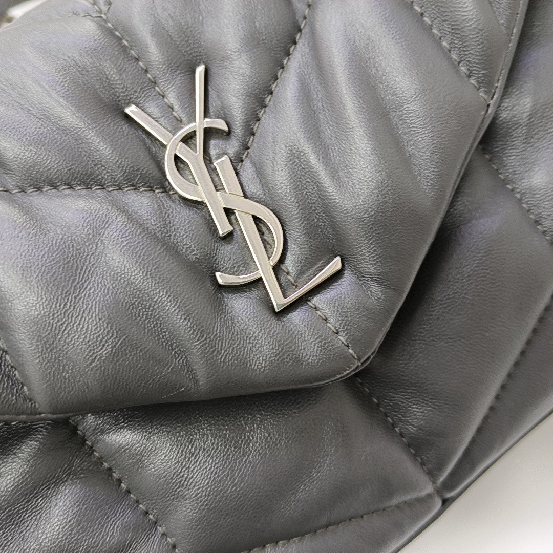 LOULOU Small Quilted Lambskin Gray