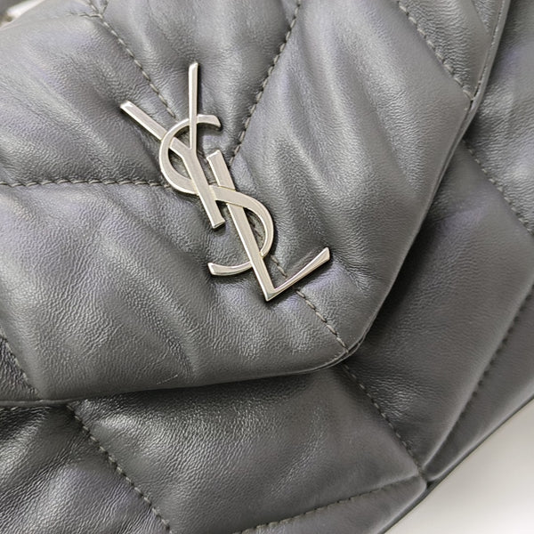 LOULOU Small Quilted Lambskin Gray
