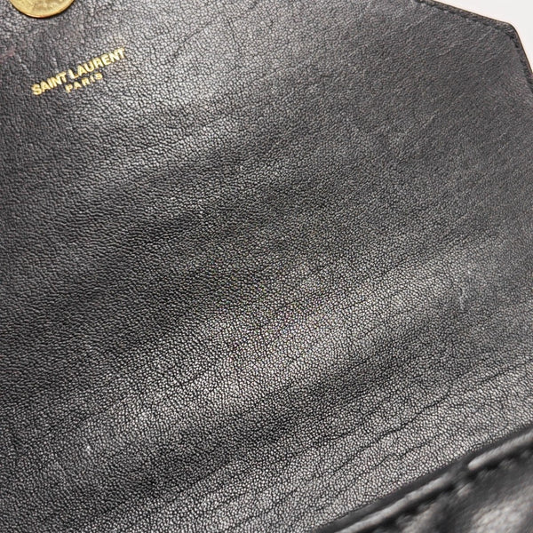 COLLEGE Medium Chevron Lambskin Black