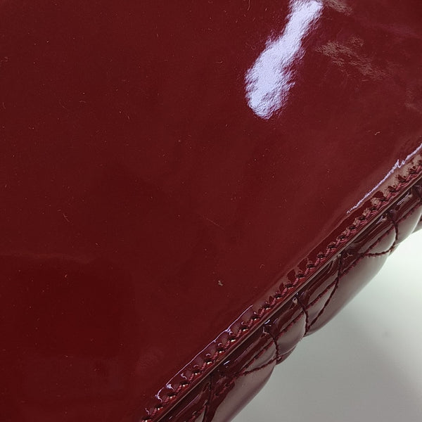 Lady Dior Medium Cannage Patent Leather Red