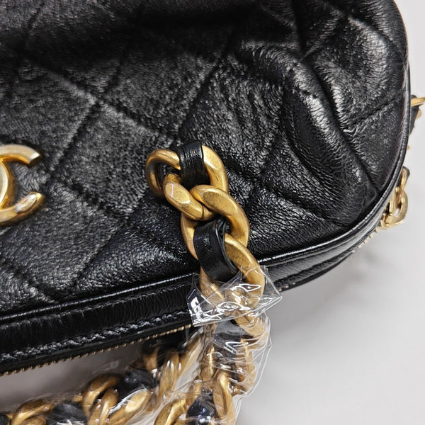Quilted Calfskin Shoulder Bag Black