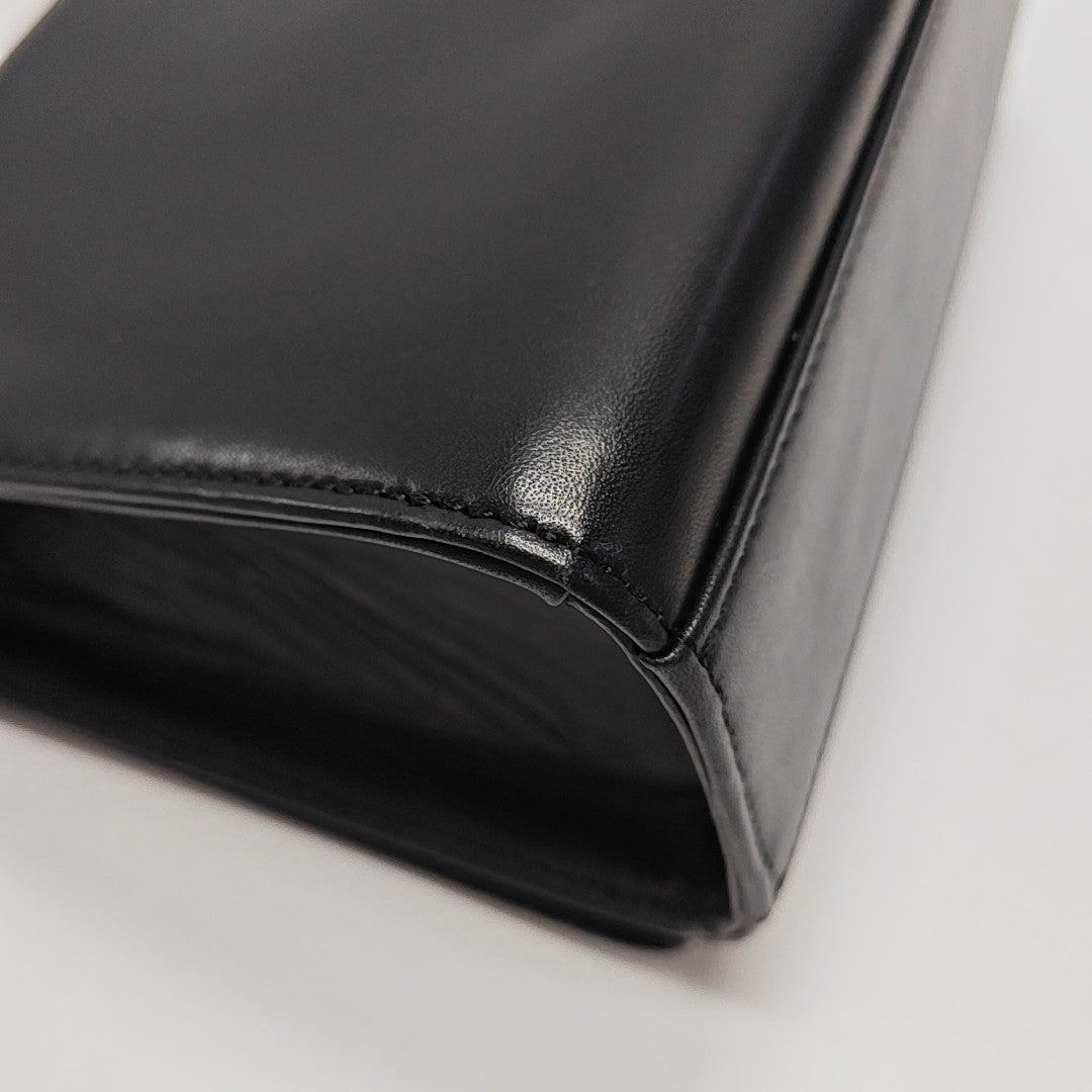 Calfskin Top Handle Bag Black