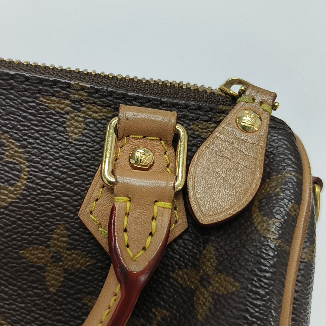 SPEEDY Nano Monogram Coated Canvas Brown