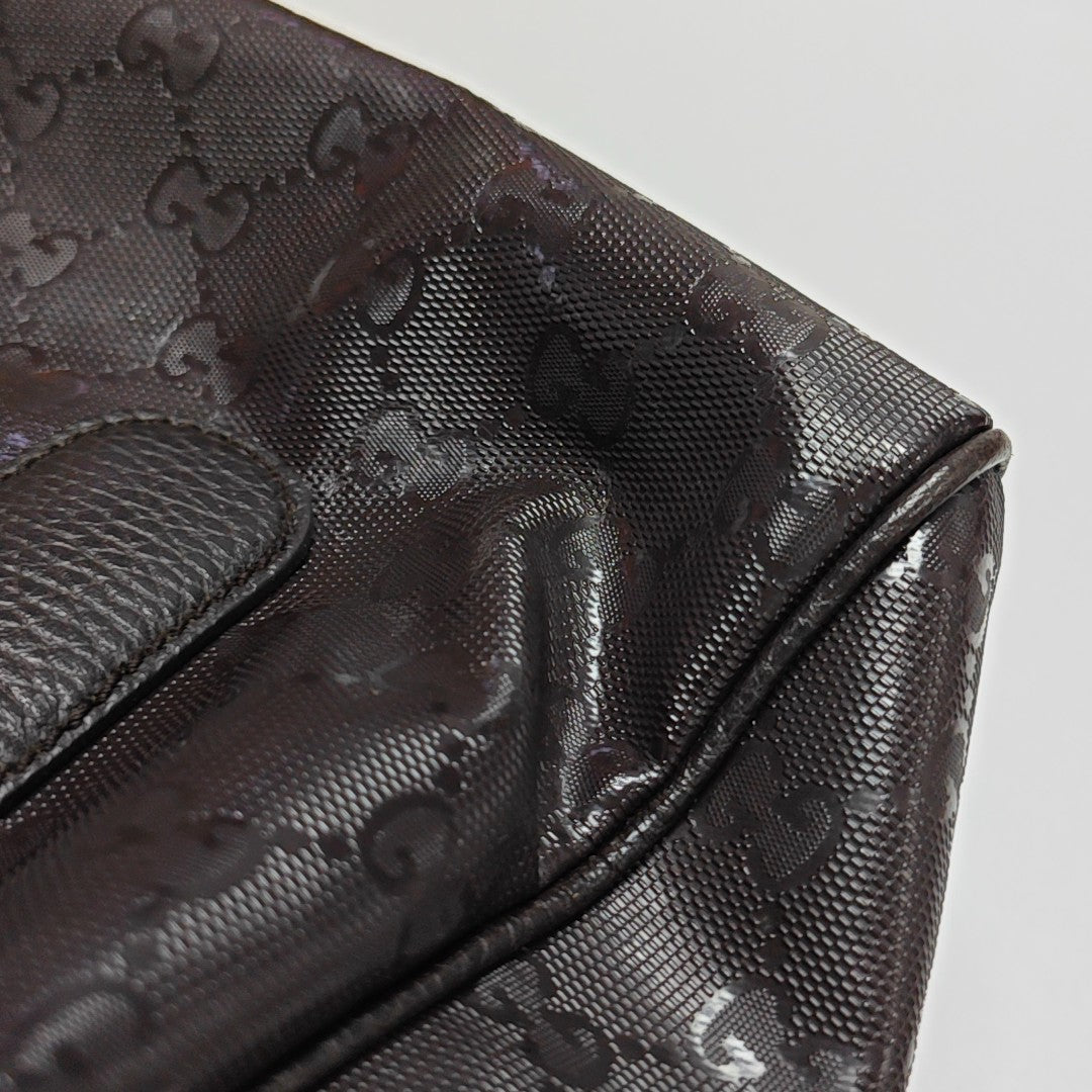 Monogram Coated Canvas Tote Bag Brown