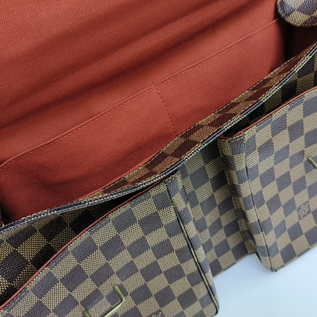 BROADWAY Damier Ebene Coated Canvas Brown
